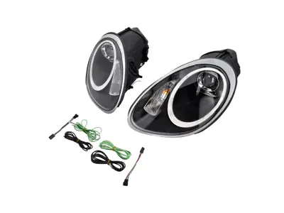 Headlamp projector XENON + AURORA LIGHT. Porsche 987 05-08 BLACK LENS LHD - 987631012