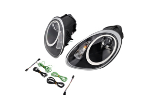Scheinwerferprojektor XENON + AURORA LICHT. Porsche 987 05-08 SCHWARZE LINSE LHD - 987631012