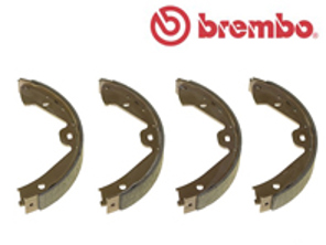 Handbrake shoes (set of 4). Porsche 958 Cayenne / 971.2 / Taycan - 95835292500, 9Y0698533AA, 9Y0698533B, 9Y0698533AB - S65505