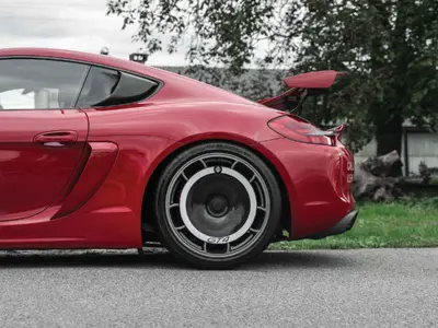 Disco trasero EVO Aero de fibra de carbono para llanta de aleación. Porsche 981 GT4