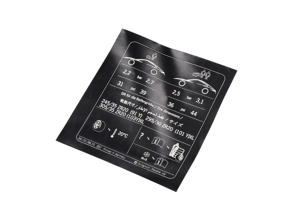 Autocollant de pression des pneus. Porsche 991.1 Carrera 2 / 2S 2012-16 - 99170128623