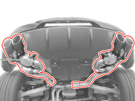 运动型排气系统。保时捷 Macan S DIESEL - 95B04420035, 95B04420036