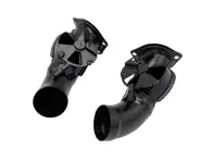 Caja de la aleta de calefacción. Porsche 911/930 1987-89, acero inoxidable, acabado negro. Juego de 2. - 91121101400, 91121101300 - 9220001B, 9220001