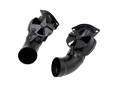 Scatola sportello riscaldamento. Porsche 911 / 930 1987-89 Acciaio inossidabile, finitura nera SET DI 2 - 91121101400, 91121101300 - 9220001B, 9220001
