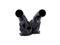 Heizungsklappenkasten. Porsche 911/930 (1987–89), Edelstahl, schwarz lackiert, 2er-Set. - 91121101400, 91121101300 - 9220001B, 9220001