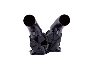 Heizungsklappenkasten. Porsche 911/930 (1987–89), Edelstahl, schwarz lackiert, 2er-Set. - 91121101400, 91121101300 - 9220001B, 9220001