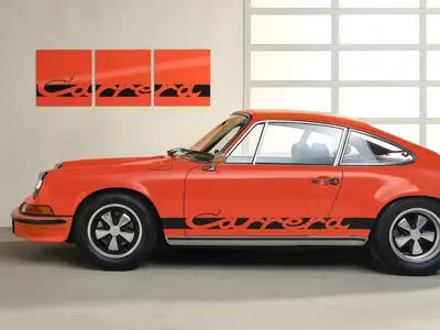 Wall Art - Carrera Side Decor in arancione. Edizione limitata