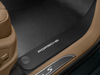 Carbon floor mats with leather edging. Porsche Macan 2017>> RHD - Right hand drive - 95B04480244