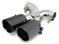 Auspuffendrohr Deluxe Dual Style Schwarz Chrom. Porsche 987 Boxster / 987C Cayman - 98711125300, 98711125402, 98711125401, 98711125830, 98711125831, 98711125501, 98711125601, 98711198100