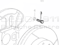 Piastra copridisco freno Bullone. Porsche 928/968