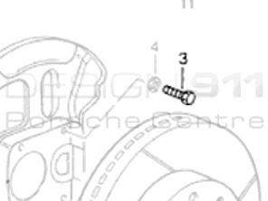 Brake disc cover plate Bolt. Porsche 928 / 968