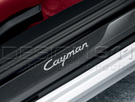 Side Sills Trims in Carbon with Logo. Porsche 981C Cayman / 718 (982) Cayman - 98104480022, 98104480023