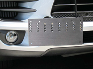 Rennline Tow hook receiver - billet license plate mount. Porsche Macan - E1070.166 EURO, E1070.166 USA