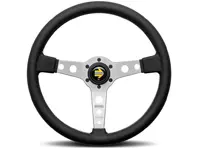 Prototipo de volant - argent / cuir noir - Momo