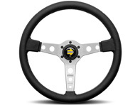 原型方向盘 - 银色/黑色皮革 - Momo