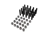 Juego de pernos de reemplazo de pernos de rueda de titanio (+15 mm más largos) con tuerca cromada sin tapa para Porsche moderno - 99636120300, 99636120301, 99636120302, 99736120301, 99736120302, WHT006978, 99636120390, 99636198000, 99736198007, WHT004676A, HUBSTUDKIT65B, HUBSTUDKIT65C, HUBSTUDKIT, N0201121/1, N0201121/2, N0201121/3, LS06, LS07