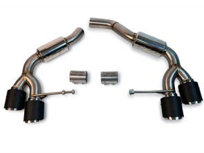 Fabspeed Rear Slip-on Sport Exhaust, Resonated (Quieter). Porsche Macan S / GTS  (2014-2018) - 95B253612AY, 95B253612QY, PAC253612A, 95B253600FY, 95B253611AY, 95B253611PY