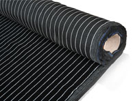Pinstriped velour, 2x1.5 m, Black/White. Porsche 911, 924, 928, 944, 964 - PCG000000107BN