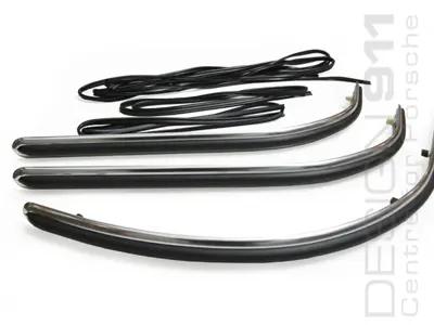 Juego de molduras y gomas de paragolpes delantero y trasero. Porsche 911 1965 en adelante - 90150504650, 90150504651, 90150504302, 90150504132