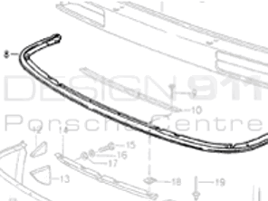 Glimlachrubber voor. Porsche 965Turbo - 96550514301, 9655051430101C, 9655051430201C, 9655051430301C