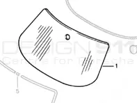 Parabrezza anteriore trasparente con tinta superiore verde. Porsche 911/912 65-84 - 91154101100