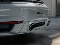 Oval Sports Tailpipes in Silver of the sports exhaust system. Porsche 992 Turbo / Turbo S - 992044232