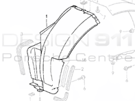 Garniture de passage de roue avant. Porsche 993 - 99350412501, 99350412601