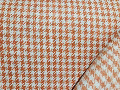 Pepita Porsche Houndstooth classic fabric, Orange / White
