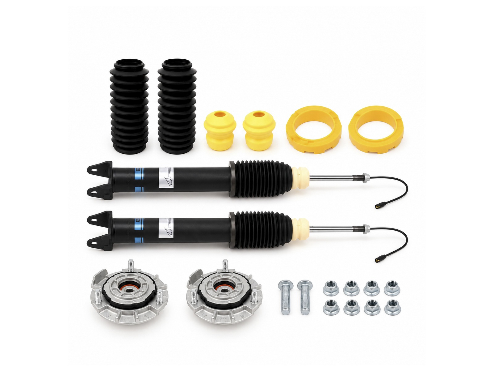 B6 shock absorbers & top mounts, REAR, SET OF 2. Porsche 997 Carrera 2 / 2S / 4 / 4S / Turbo - 26-118260, 26118260, 99733304903, 99733304910, 99733305320, 99733305322, 99733305324, 99733305325, 99733305326, 99733305330, 99733305331, 99733305333 - BA5B826, BA5-B826
