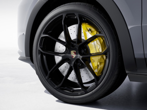 Vorderes 22-Zoll-Leichtmetallrad im GT-Design, in Hochglanzschwarz. Porsche 9YA / 9YB Cayenne - 9Y3601025BA041, 9Y3601025AP041