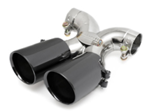 Tubo de escape cromado negro. Porsche 981 Boxster Spyder / 981C Caimán GT4 - 98111136160, 98111136161