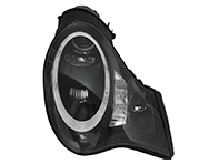 PHARES RHD (halogène H7) avec anneau DTR + indicateur LED + projecteur intégré LED antibrouillard brillant-noir (PAIRE) - 996631065, 996631066 - DP-2018-BA2