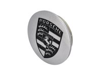 Wieldop zilver met zwart metalen embleem voor Porsche - PCG36103201, PCG36103202