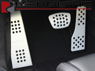 Rennline Aluminium 3 Piece Pedal Set Rubber Grip. Porsche 981 / 718 / 991 / 991.2 PDK - P7162101, P71.62.101