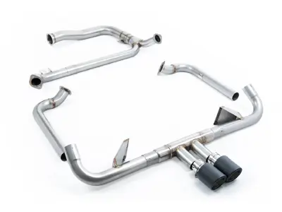 Milltek Sports Exhaust With Cat Replacement Pipe And Carbon Jet Trims. Porsche 718 GTS 2.5L - 982251052E, 982251052F, 982251052G, 982251052J, 982251052L, 982251051D, 982251051K, 982251051F, 982251051G, 982251051J, 982251051L - SSXPO148