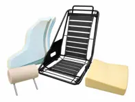 Seat Frame and Foam Kit with Headrest for 3-Point Seat Belts Le Mans. Porsche 914 / 911