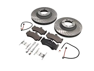 Kit de discos y pastillas de freno delanteros de 350x34 mm. Llantas con bloqueo central para Porsche 997 I422. - 99735140502, 99735140602 - PFL30905, PFR31005