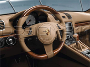 Multi-function steering wheel in Mahogany. Porsche 991 / 981 Boxster / 981C Cayman - 99104440003, 99104440004, 99104440005