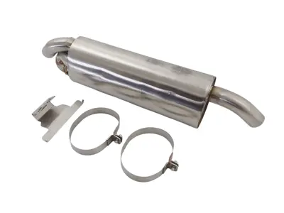 Silencieux d'échappement arrière avec valves sport 1 entrée 2 sorties DesignTek. Porsche 911 1975-89 - 93011102200, 93011102203, 93011104300