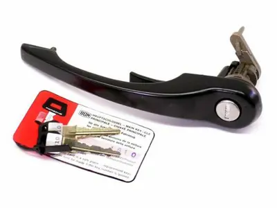 Poignée de porte en noir avec serrure et clés. Porsche 911 1978-89 / 964 - 91153894107, 91153894207