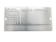 Chassis identification tag. Porsche 911 1981-89 - 92870111100