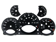 Instrumentgezichtsset, zwart. Porsche 997.2 PDK - km/u - 330 km/u - 9764121002PDK - F97 641 210 02TIP, F9764121002TIP