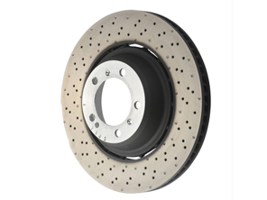 Brake disc rotor Rear, Light Weight drilled, 380x30mm. Porsche 992.1 Carrera GTS / Turbo - 992615601H, 992615602H - PRL49217, PRR49218