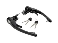 Juego de Manija de Puerta en NEGRO (Con Cilindro de Cerradura y Llaves). Porsche 911 74-89 / 964 88-94 - 91159894200, 91153894107, 91153894106, 91153894207, 91153894206 - 1687100810