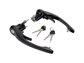 Door Handle Set in BLACK (With Lock Cylinder and Keys). Porsche 911 74-89 / 964 88-94 - 91159894200, 91153894107, 91153894106, 91153894207, 91153894206 - 1687100810