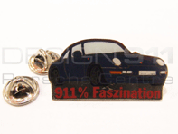 Speldbadge 'Porsche 911 Carrera - 100% Faszination' Donkerblauw