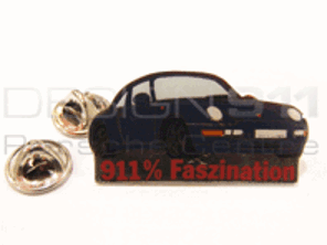 Pin Badge 'Porsche 911 Carrera - 100% Faszination' Dark Blue