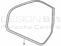 Door Seal. Porsche 996 Coupe - 99653707503, 99653707603, 99653707506