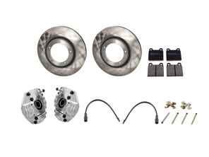 Kit pinza freno anteriore, disco e pastiglie freno. Porsche 911 3.2 Carrera 1984-89 - 91135104122, 91135104123, 91135142503, 91135142603, 91135195006, 91135194901, 91135195001, 91135195002, 91135195008, 91135195011, 90135199700, 91135193800, 91135194401, 91135194405, 91135195000, 92335190100, 94435195006