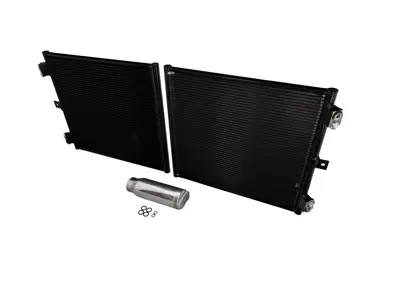 Kit condensatore radiatore aria condizionata (aria condizionata). Porsche 718 (982) Boxster / 718 (982) Cayman / 991.2 - 9P1820411, 99970755741, 94457314301, 99970766040
